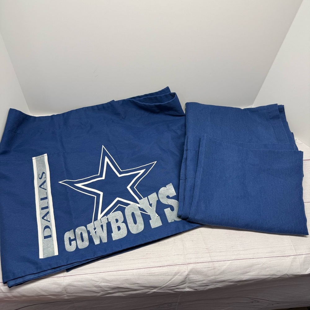 Vintage 1990's Dallas Cowboys Curtains And Valance By Kentex - Picture 1 of 9